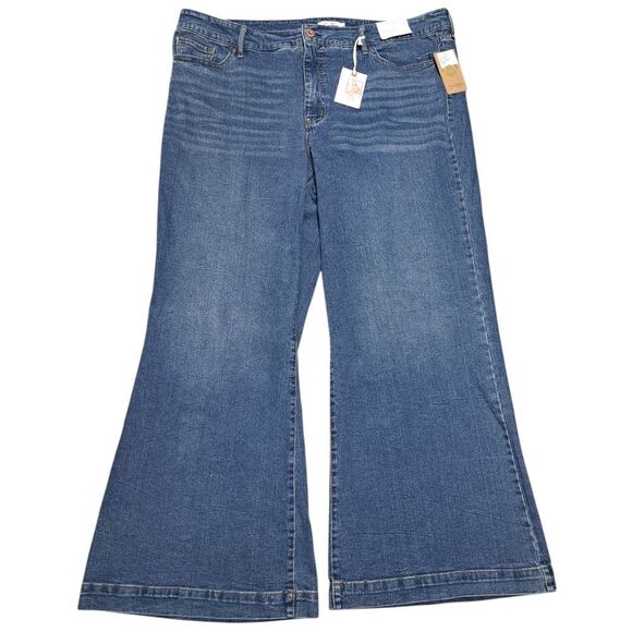 Jessica Simpson True Love Wide Leg Trouser Vintage Jeans Size 20W Light Wash Blu - Picture 1 of 16